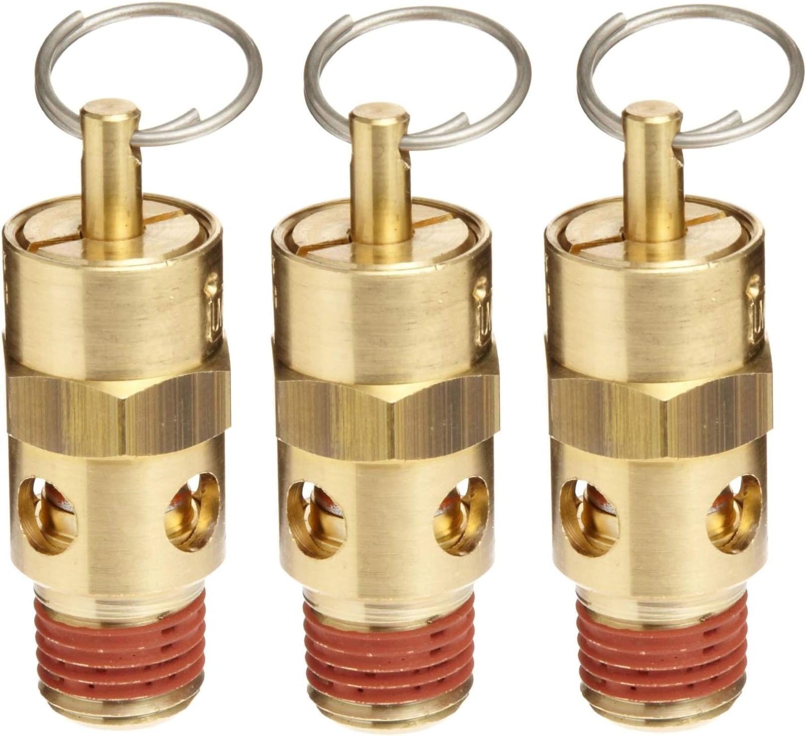 Control Devices ST Series Brass ASME Safety Valve, 60 psi Set Pressure, 1/4" Male NPT (Тhree Pаck)