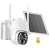 KKB 4G LTE Cellular Solar Security Cameras Wireless Outdoor, No WiFi Security Camera Built-in SIM Card, Unlimited Data, 2K HD Cam Color Night Vision, 355° Live View, PIR Motion Sensor, 2-Way Audio