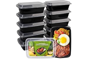 WGCC Meal Prep Containers, 10 Pack 32OZ Food Storage Containers with Lids, Extra-thick To Go Containers, Reusable Bento Lunch Box, BPA-Free, Microwave/Dishwasher/Freezer Safe