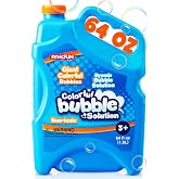SYNCFUN 64 oz Premixed Bubble Solution, 1.9L Giant Pre-Mix Refill Solution for Bubble Machine, Bubbles for Kids, Wands, Blower, Easter, Outdoors Activity,No Mixing or Measuring