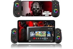 arVin Mobile Gaming Controller for iPad/Tablet[Within 5-10"] Wireless Gamepad for iPhone/Android/PC/Switch/PS4, with RGB Hall Effect Joystick/Turbo/6-Axis Gyro/Vibration/Support Streaming/Cloud Gaming