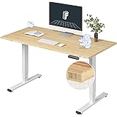 FlexiSpot E6 Bamboo 3-Stage Dual Motor Electric Standing Desk 55 x 28 Sit Stand Up Desk, Holds 220 lbs, Adjustable Height w/ 
