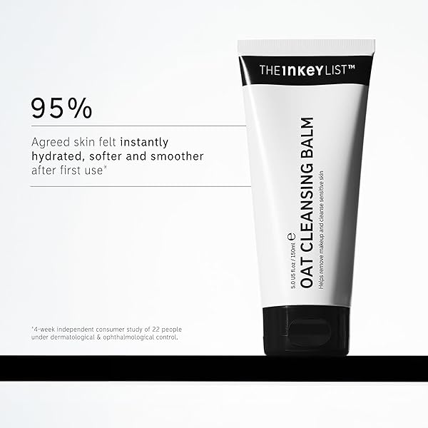 THE INKEY LIST OAT CLEANSING BALM 5 FL OZ/150ML, DISSOLVES MAKEUP, NOURISHING SKINCARE, GENTLE CLEANSER, VEGAN FRIENDLY, SUITABLE FOR ALL SKIN TYPES