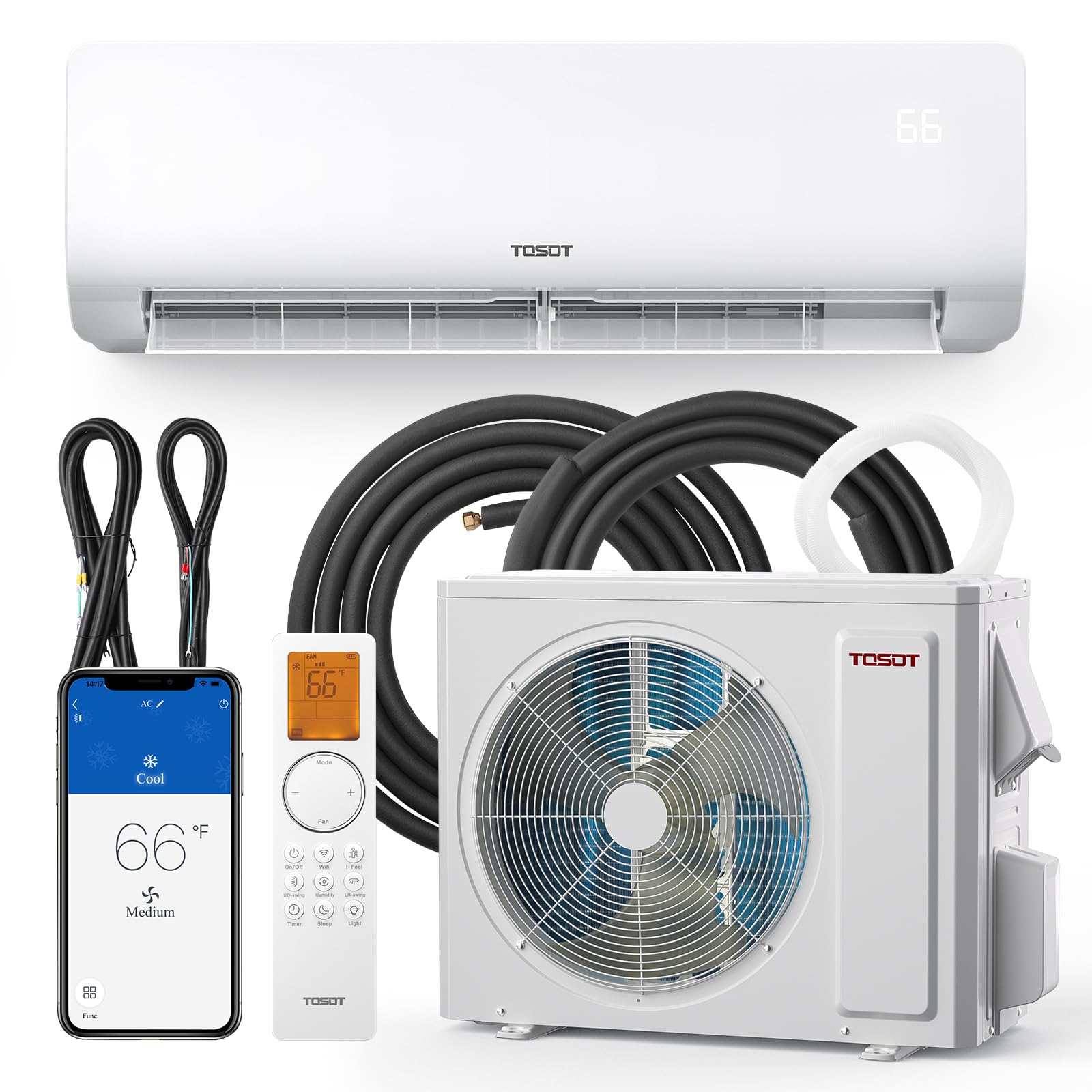 Photo 1 of TOSOT 12,000 BTU Mini-Split Air Conditioner, Wifi Enabled Ductless Inverter Split System AC Unit Heating System, Compatible with Alexa - 20.5 SEER2 115V