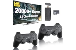 YELLAMI Wireless Retro Handheld Game Console, Built-in 20,000+ Plug-and-Play Retro Video Games, with 18 Classic Simulators, 4K HD HDMI Output and Dual 2.4G Wireless Controller, Easter Birthday Gift