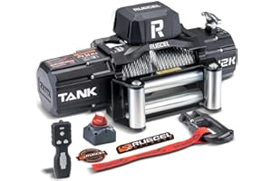 RUGCEL WINCH RUGCEL 12000lb New Waterproof Electric Steel Rope Winch 12V with Hawse Fairlead,2 in 1 Wireless Remote Control, Wired Control,for Truck SUV,Jeep Trailer Winch