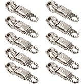 10-Pack Nickel Plated Quick Release Panic Snap with Fixed-Eye, Panic Snap Quick Release Paracord, Get Back Whips Industrial Grade for Get Back Whips