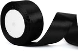 YAAVAAW 22m x 50mm Black Satin Ribbon Thick Gift Wrapping Wedding Decor