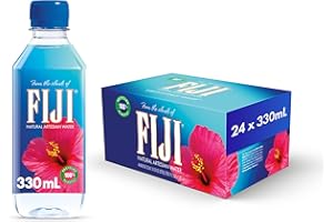 FIJI Natural Artesian Bottled Water 330mL / 11.15 Fl Ounce (Pack of 24) - 100% Natural Electrolytes - NEW