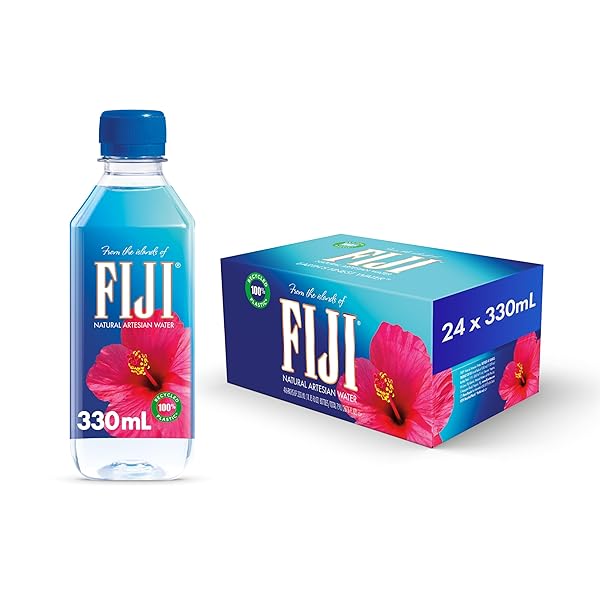 FIJI NATURAL ARTESIAN BOTTLED WATER 330ML / 11.15 FL OUNCE (PACK OF 24) – 100% NATURAL ELECTROLYTES – NEW