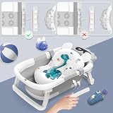 Glenmore Foldable Baby Bath Tub Grey Non Slip Support Cushion Travel Portable view 5