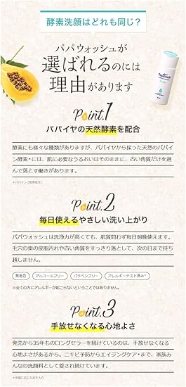 Amazon Ess パパウォッシュ ベーシックタイプ 約2ヶ月分 パパイン 酵素 洗顔 パウダー E Ess 洗顔パウダー 通販