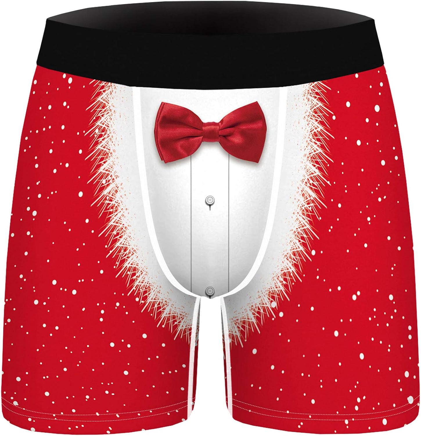 FEESHOW Red Mens Flannel Christmas Santa Claus Costume Holiday Boxer ...