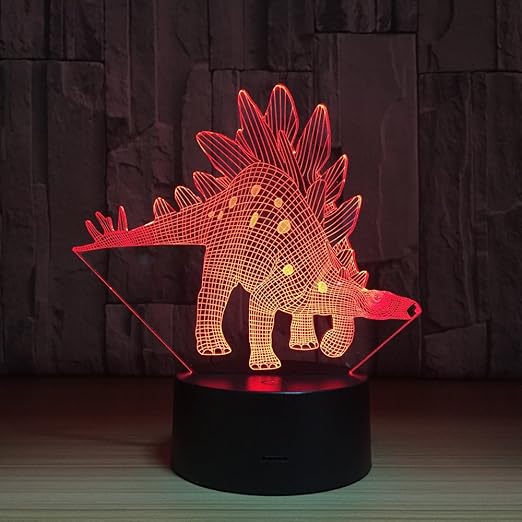 ANYODP 3D Kreatives Nachtlicht LED Magic Table Lamp -Dinosaurier-Sieben