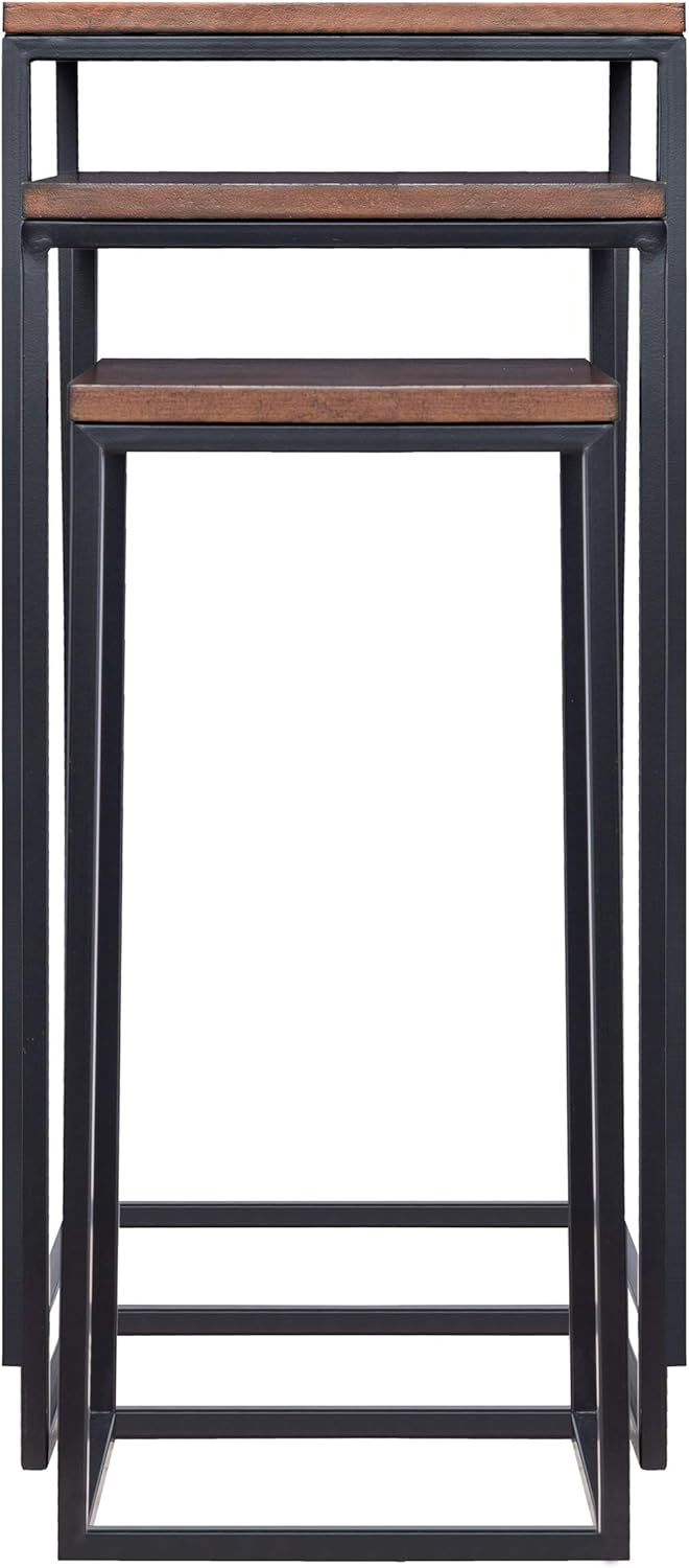 Southern Enterprises Martlane Nesting Tables, Black/Espresso: Furniture & Decor