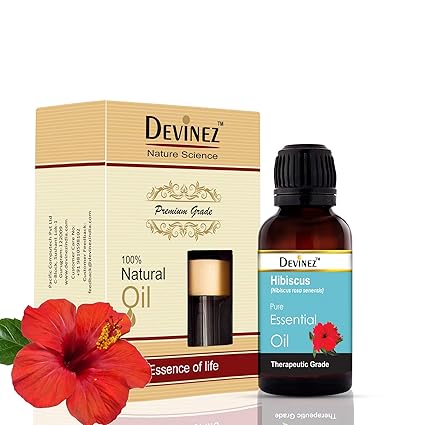 Devinez Hibiscus Essential Oil, Gudhal ka Tail, 100% Pure, Natural & Undiluted, 15ml in Glass Bottle for Revitalizes Hair & Scalp, prevent dandruff, reduces hair breakage, rejuvenates scalp