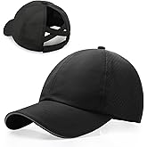 Little Girls Criss Cross Ponytail Hat Toddler Reflective Baseball Cap Kids Quick Dry Summer Sports Hats Age 3-8