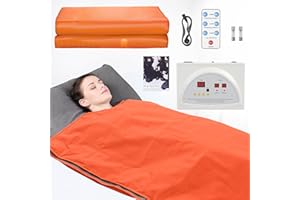 RELOIVE Far Infrared Sauna Blanket for Detoxification, Portable Sauna for Home Detoxification & Relaxation, Infrared Blanket Sauna with 95-176℉ Temp Range (Orange-Basic)