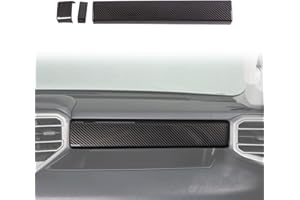 HAPPYHORSE Car Center Control Dashboard Panel Strips Trim Compatible with Toyot@ Tundra/Sequoia 2022-2025 Central Control Panel Protective Cover Decoration Accessories (Carbon Fiber Grain)