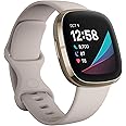 Fitbit Sense Advanced Smartwatch with Tools for Heart Health, Stress Management & Skin Temperature Trends, White/Gold, One Si