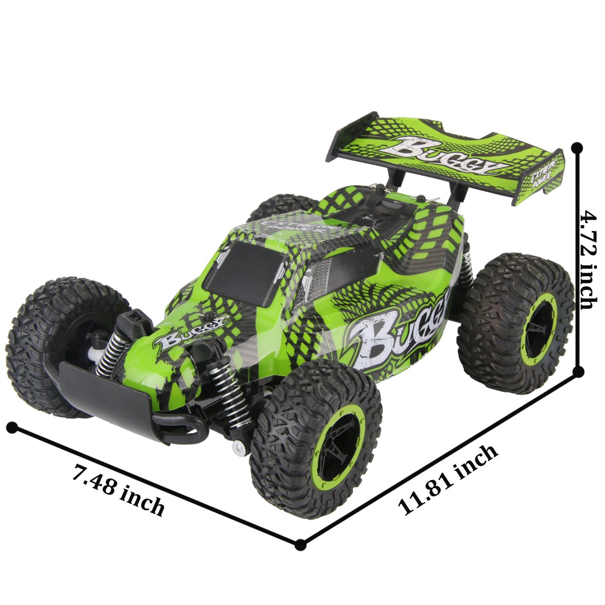 Hugine 1:16 2.4G RC Car Off Road Vehicle High Speed Racing Monster Truck 20km/h Buggy Independent Suspension Radio Control Cars Toys (Green)
