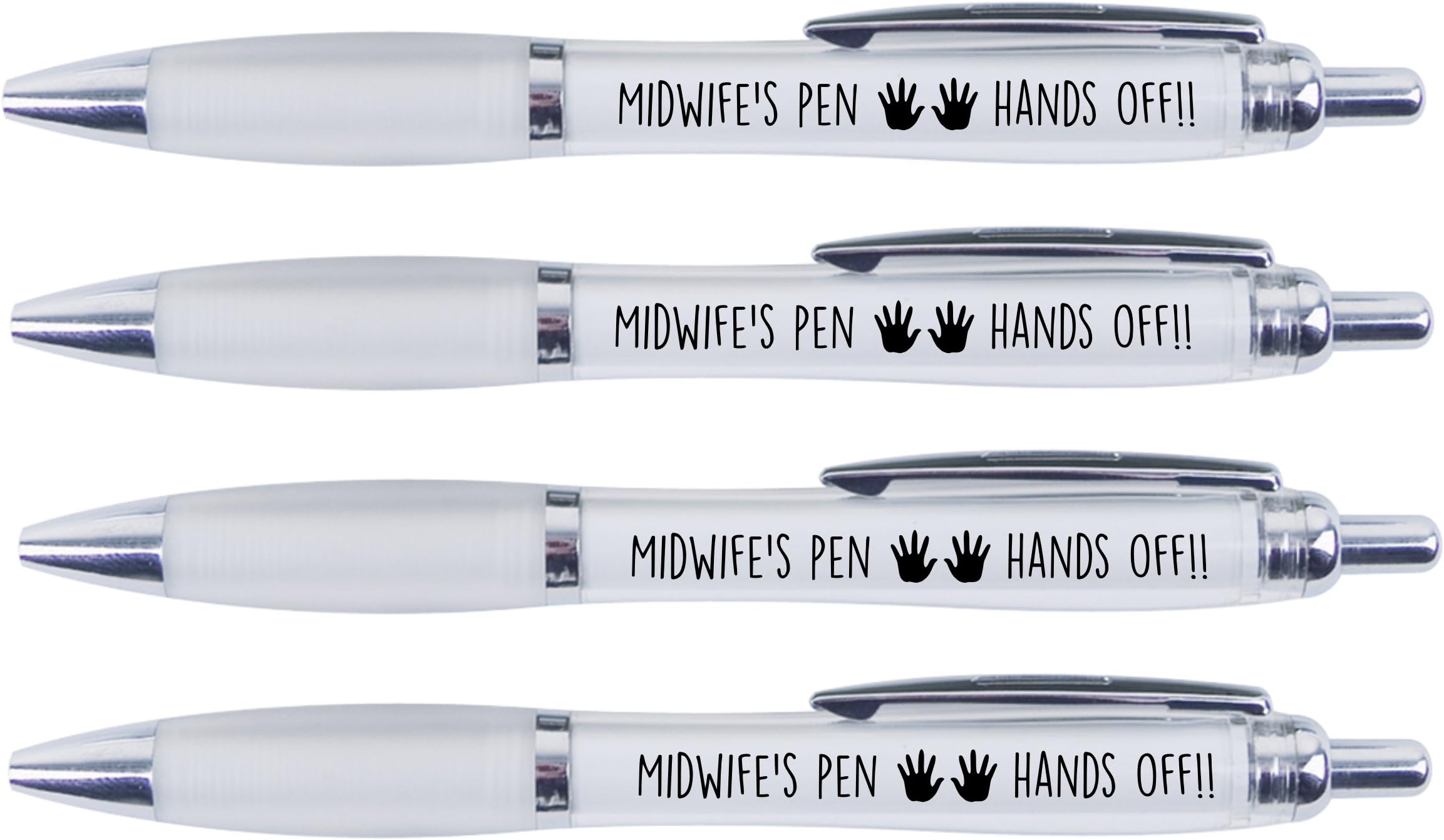 MIDWIFE'S PEN "Hands Off ® " 4 x PRINTED PENS FOR A MIDWIFE