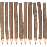 MultiBey 10 Pack Natural Wooden Ballpoint Pens, 6.7" Branch Ballpoint Pens | Handmade Pine Wood Pen 1mm Black Ink Ballpoint Pen Bulk for Office School Writing, Camping Gifts &amp; Party Favors (17cm Long)
