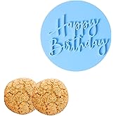 Happy Birthday Embosser Stamp 3d Design Cookie Stamps Cake Fondant Embosser Plastic Birthday Cookie Cutters Happy Birthday Fondant Stamp Decorating Cake Cupcake DIY Chocolate Paste 0.8cm