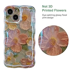 Jusy Oil Painting Flower Compatible with iPhone 13