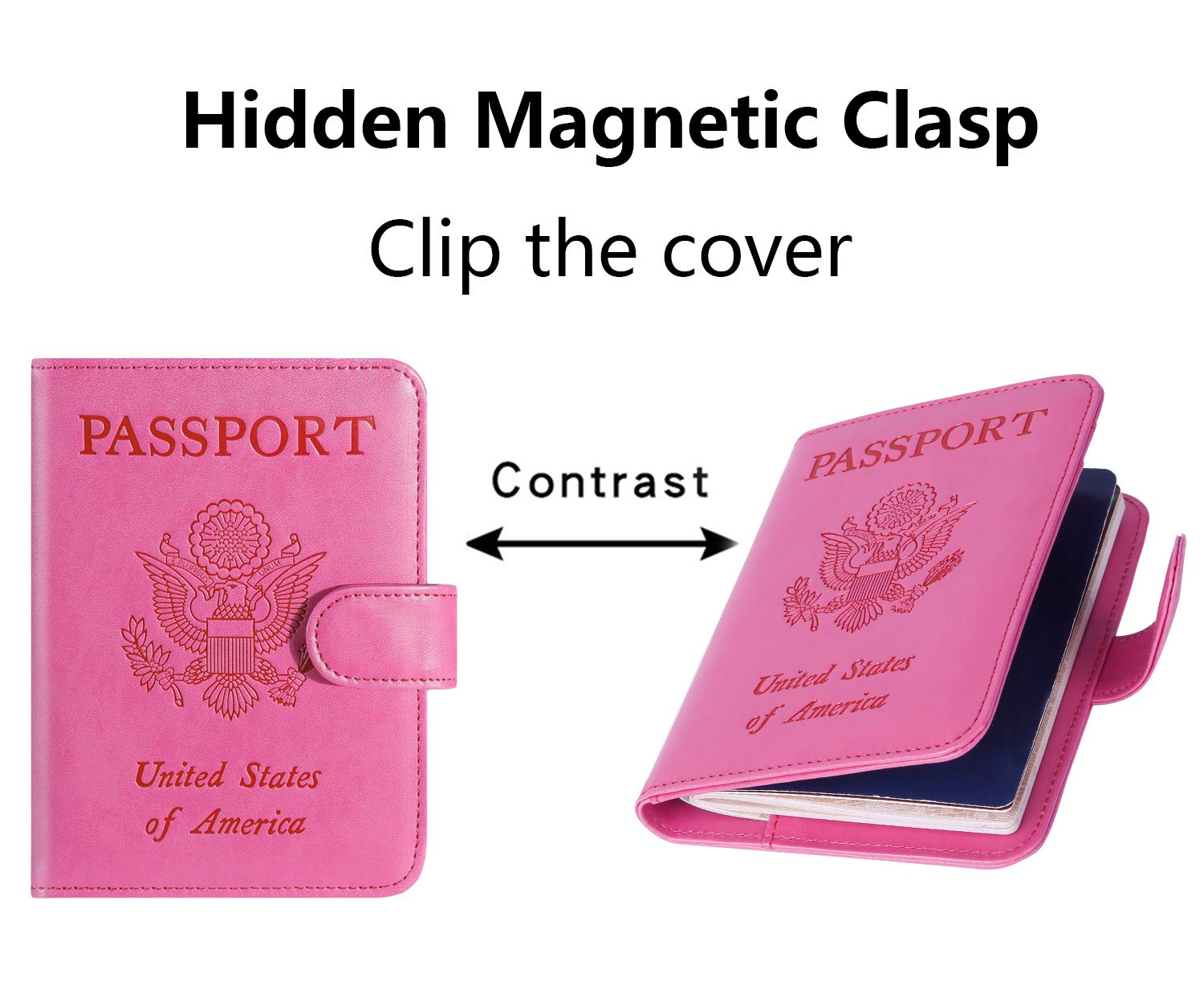 PASCACOO Passport Holder Cover Wallet RFID Blocking Leather Card Case Travel Accessories for Women Men (Pink)