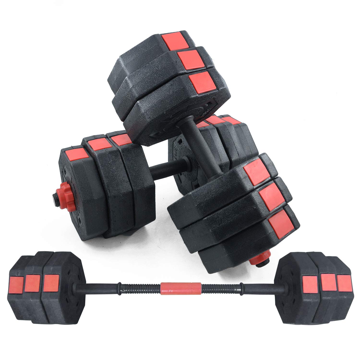 soges Adjustable Dumbbells (Pair), Iron Sand Mixture Octagonal Designed, Anti Rolling Fitness Dumbbells HSYL001-30