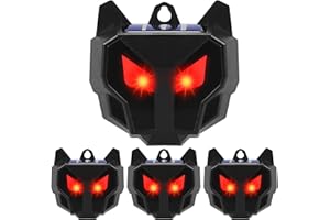 JAHY2TECH 4 Pack Solar Powered Animal Repellent, Nighttime Animal Deterrent Repellent with Red LED Lights Waterproof Wild Animal Predator Deterrent Repel Coyote, Raccoon, Fox, Skunk from Yard Farm Animal Model