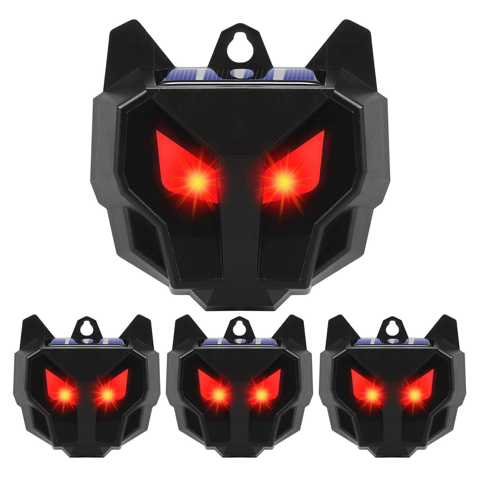 Photo 1 of 4 Pack Solar Powered Animal Repellent, Nighttime Animal Deterrent Repellent with Red LED Lights Waterproof Wild Animal Predator Deterrent Repel Coyote, Raccoon, Fox, Skunk from Yard Farm Animal Model