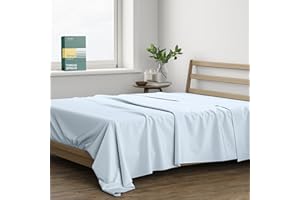 THREAD SPREAD 100% Organic Cotton Percale Flat Sheet Full Size - 1 PC Flat Sheet, Light Blue - Crisp, Cool and Strong Bed Linen, Top Sheets for Hot Sleepers, Luxury Breathable GOTS Certified Sheets