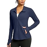 G Gradual Women's Lightweight Athletic Jacket Sun Protection UPF 50+ Zip Up 4 Pockets Long Sleeve Shirts Workout Running