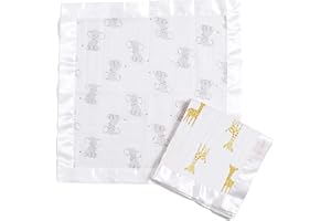 aden + anais Essentials Issie Security Blanket, Super Soft 100% Cotton Muslin, 2 Pack, Safari Babes