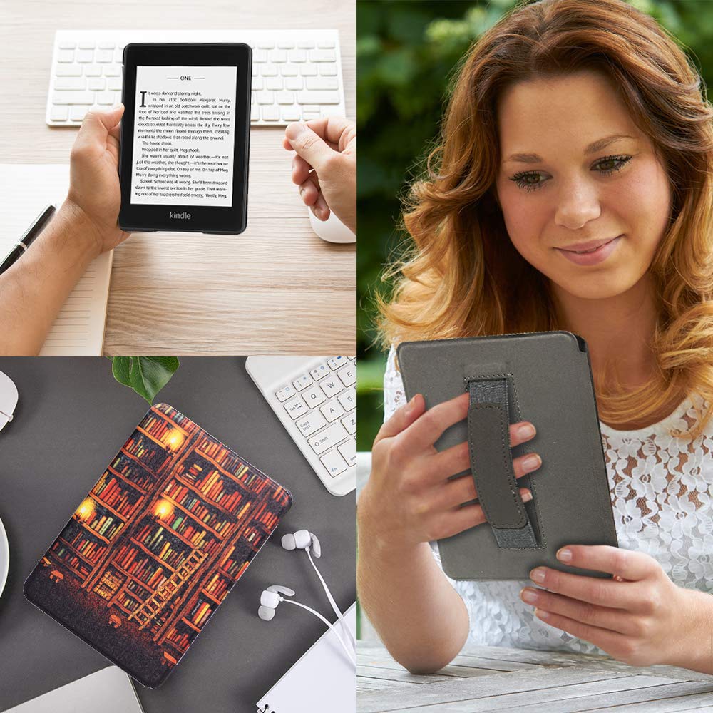 SCSVPN Case for 6'' Kindle Paperwhite 10th Generation - 2018 Release[Model No.: PQ94WIF] with Hand Strap & Auto Sleep/Wake, Slim PU Leather Protective Covers ONLY Fit Kindle Paperwhite 2018 E-Reader