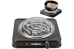 Vivicreate Elite Gourmet Single Burner Electric Hot Plate, 1000W Countertop Cast Iron Burner with Adjustable Temperature Cont