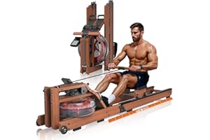 EYESUN Rowing Machines for Home,Water Rowing Machine with Foldable Design,400LBS Capacity,LCD Monitor,Smooth Glide Rails,Comfortable Seat,Free App(Bluetooth) Supported for Immersive Water Rower&Home Gym