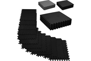 Extra Thick 1/2" High-Density EVA Interlocking Floor Tiles, 24 Pack (96 SQFT) Gym Flooring Mat for Home Gym, Multipurpose Exe