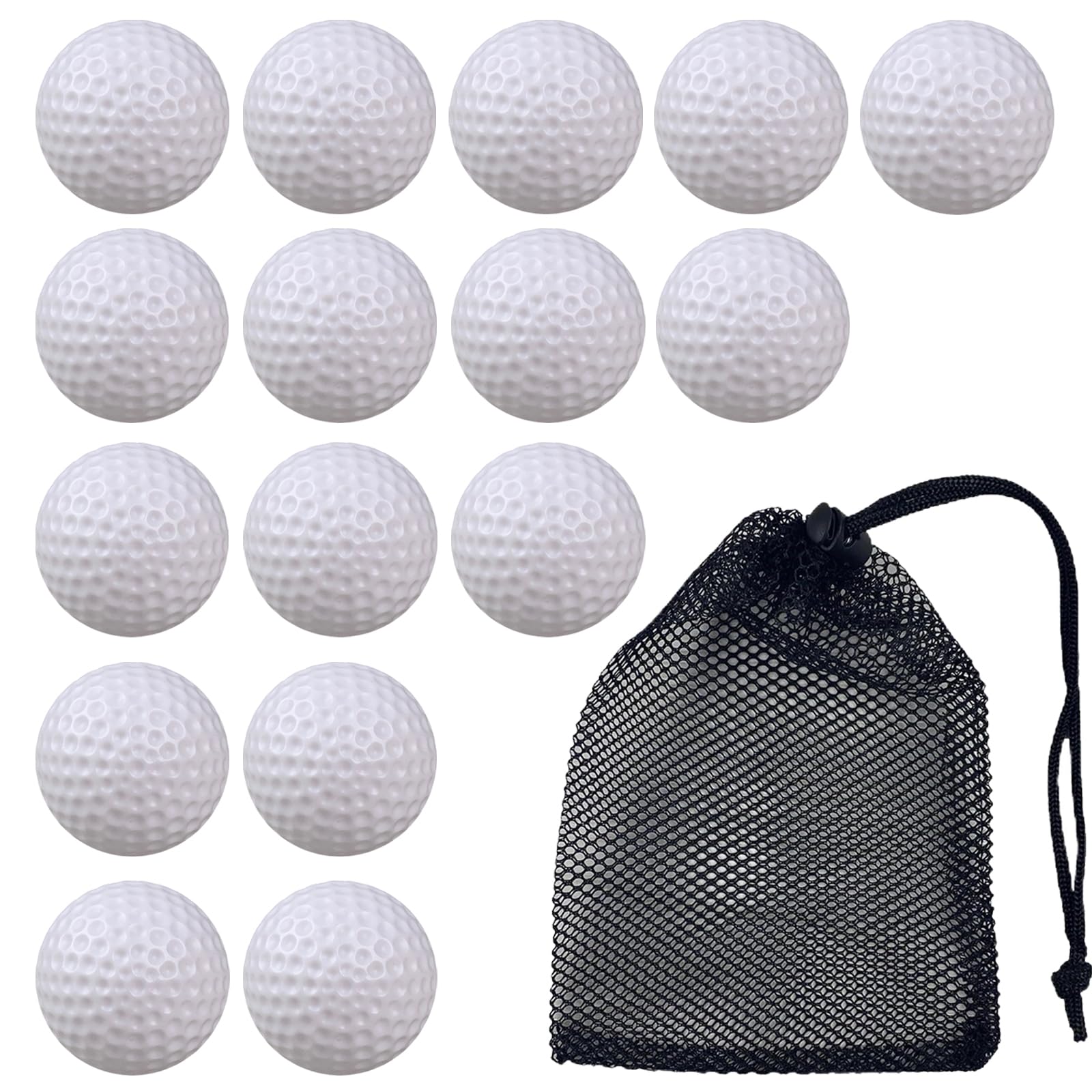 PRVCFZ 16 PCS Golf Balls, 41mm Practice Golf Balls, Ball Training Kids Indoor,Small Trainer Game Pack, Hollow Golf Training Balls for Swing Practice Driving Range Home Backyard Use