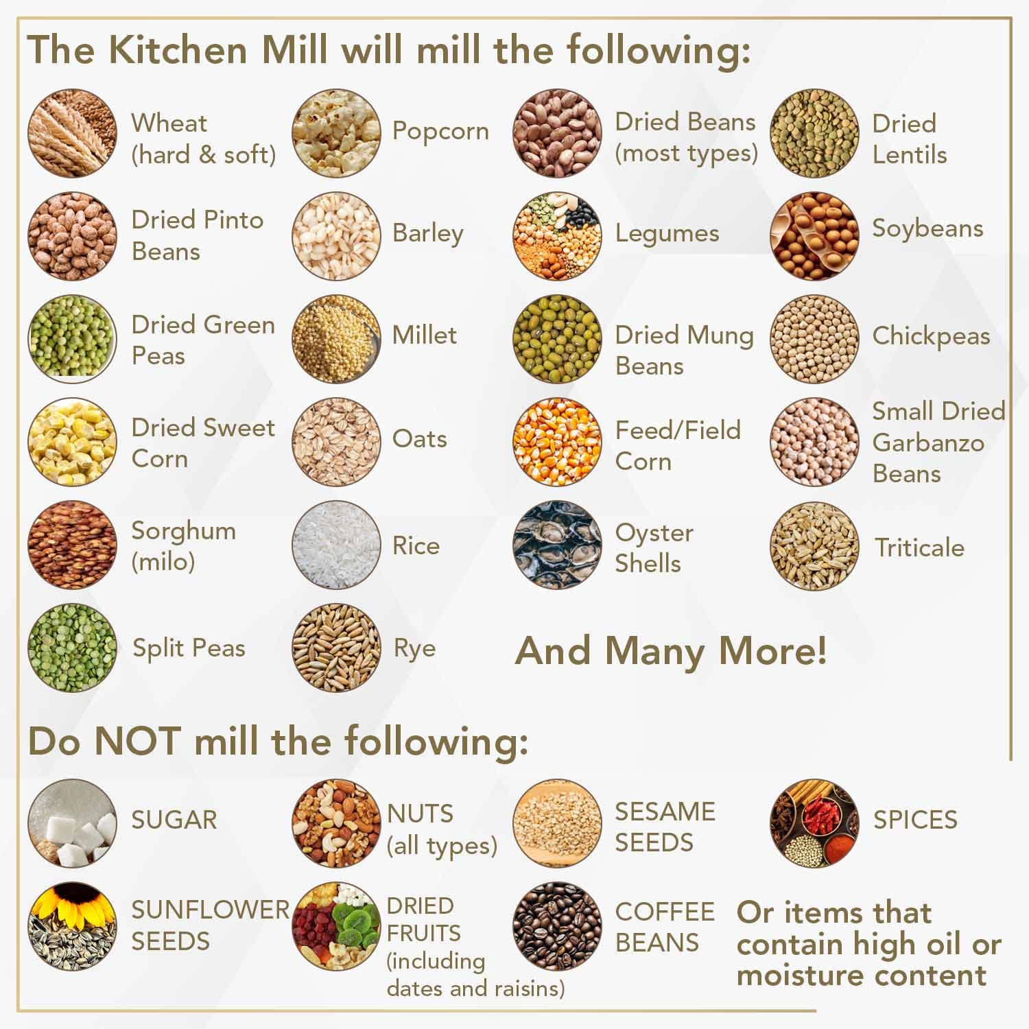 The Kitchen Mill - Electric Grain Mill - High Speed Wheat, Corn, Grain Grinder, Flour Mill - Assembled in the USA - Stainless Steel Milling Chamber