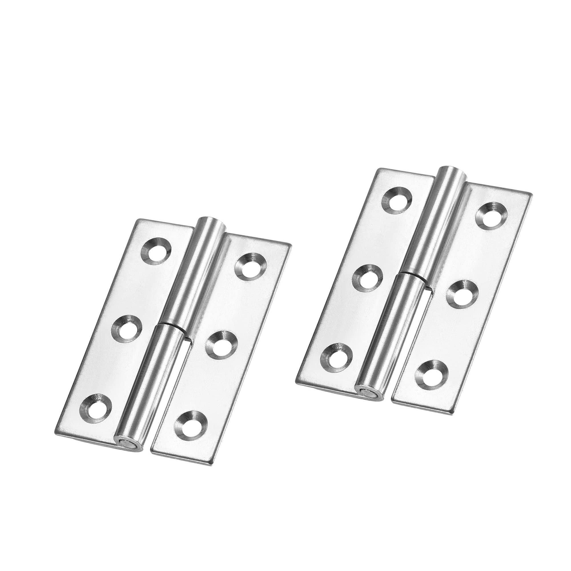 sourcing map Lift Off Hinge, Right Handedness Mini Stainless Steel Hinge Detachable Slip Joint Small Flag Hinges 75mm Long 50mm Open Width 2pcs