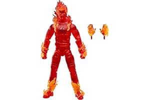 Marvel Legends Series Human Torch, The Fantastic Four: First Steps Johnny Storm Movie Collectible 6 Inch Action Figure Toy