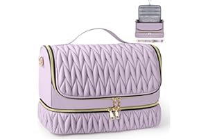 Pripher Double-Layer Travel Case Compatible for Dyson Airwrap Styler with Waterproof Compartment (Purple Lace)