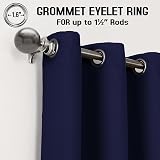 Rayyan Linen Blackout Eyelet Ring Top Curtains Navy Blue 66X90 Pair view 4