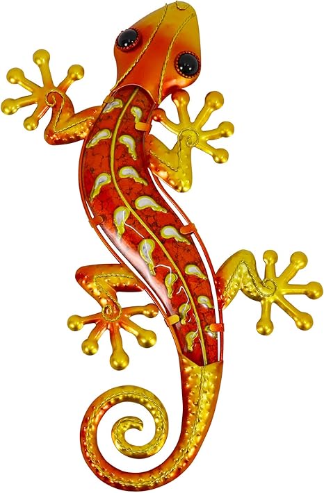 Amazon Liffyトカゲのデザインの壁掛けアートやもり置物 動物 手作りアートガーデンオーナメント テラス ポーチ 庭の壁 置物 オブジェ オンライン通販