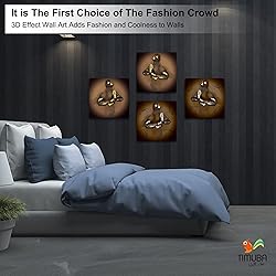 4 Piece Set Bedroom Wall Decor Love Heart Gray 3D