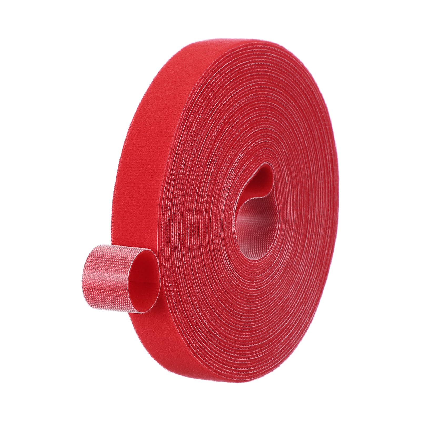 PATIKIL 0.8IN x 33FT Hook and Loop Tape, Double-Sided Nylon Strips Reusable Cable Ties Roll Multi-Purpose Cord Management Tape Wrap Fastener for Home Office, Red