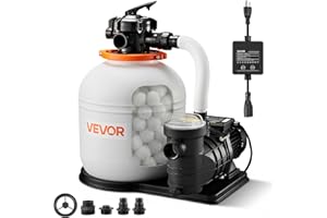 VEVOR FlashPure Sand Filter Pump, 16 in for Above Ground Pool, 1 HP 4400 GPH, Swimming Pool Filter System with Timer, 6X Fast